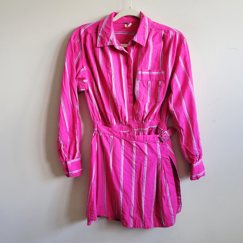 Free People Pink Striped Two-Piece Dress Set - Picture 4 of 8